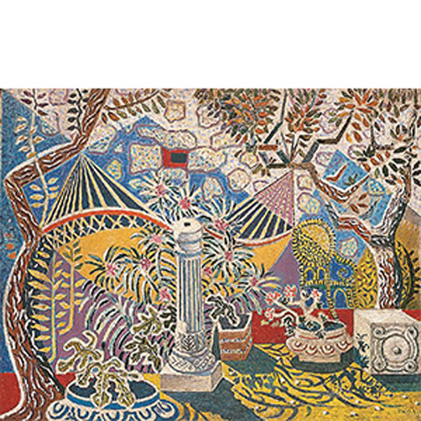 Aυλή στην Ύδρα του Νίκου Γκίκα 