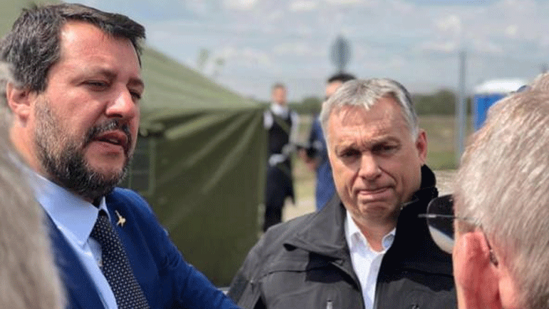 Περιοδεία Όρμπαν – Σαλβίνι στον συνοριακό φράχτη της Ουγγαρίας