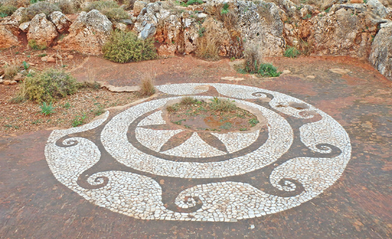 Ψηφιδωτό της ρωμαϊκής εποχής, σε δάπεδο κατοικίας της αρχαίας πόλης του Ταίναρου
