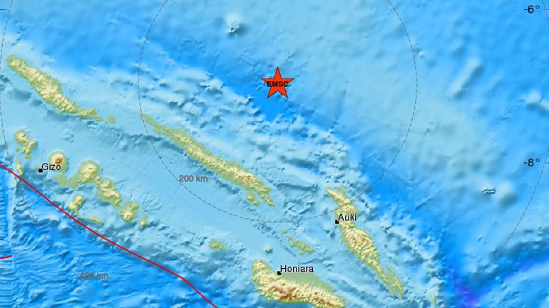 Σεισμός 6R ανοικτά των Νήσων Σολομώντα