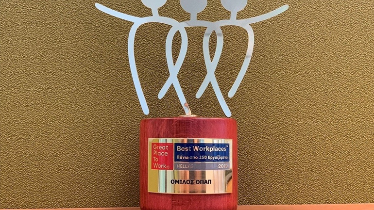 O ΟΠΑΠ ανάμεσα στις εταιρείες με το καλύτερο εργασιακό περιβάλλον στην Ελλάδα για δεύτερη συνεχή χρονιά