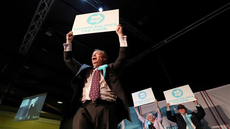 Βρετανία: Προηγείται το Brexit Party του  Φάρατζ σε δημοσκόπηση για τις ευρωεκλογές, τέταρτη η Μέι