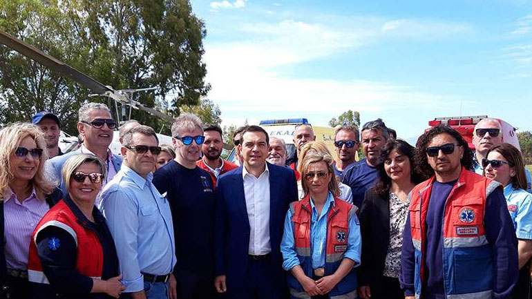 Άκτιο: Τη νέα βάση Αεροδιακομιδών του ΕΚΑΒ εγκαινίασε ο Αλ. Τσίπρας