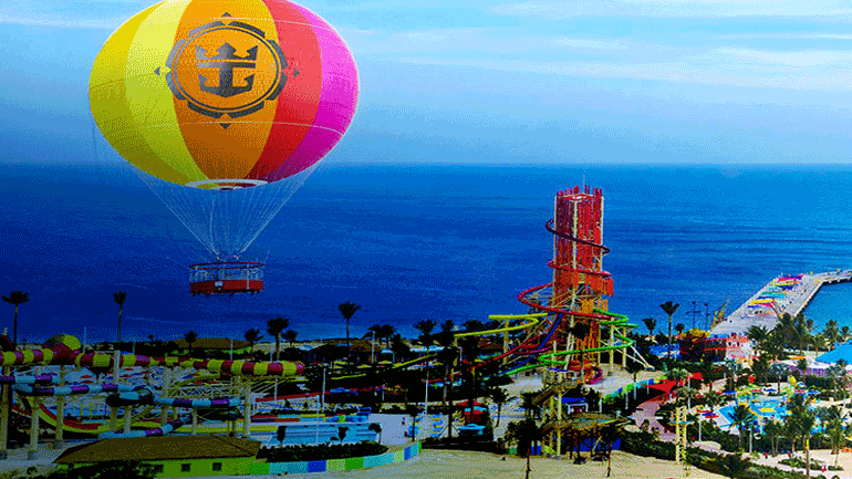 Νεροτσουλήθρα 40 μέτρων από τη Royal Carribean