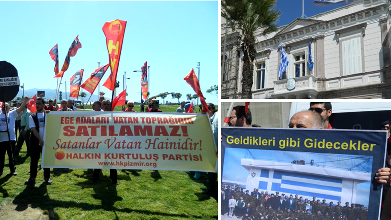 Εθνικιστική φαρσοκωμωδία έξω από το Ελληνικό Προξενείο της Σμύρνης