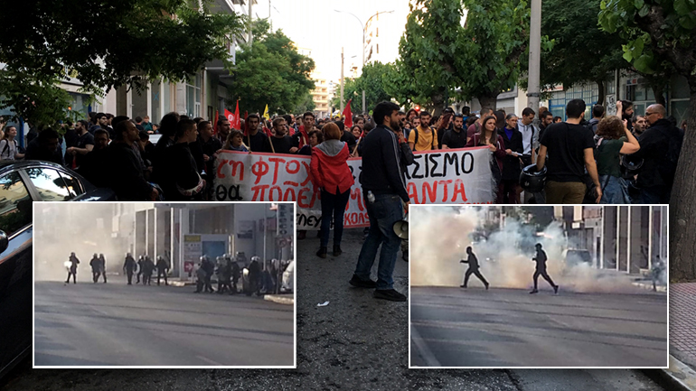 Επεισόδια και μολότοφ στη συγκέντρωση Κασιδιάρη