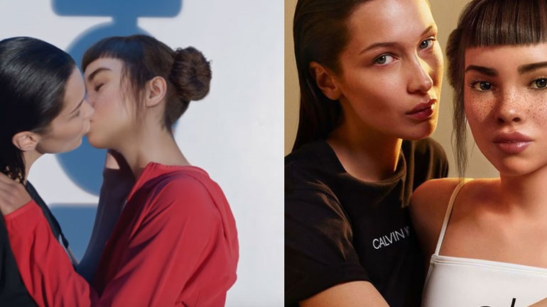 «MyCalvins»: H Bella Hadid φιλάει ένα ρομπότ για τις ανάγκες της νέας καμπάνιας του brand