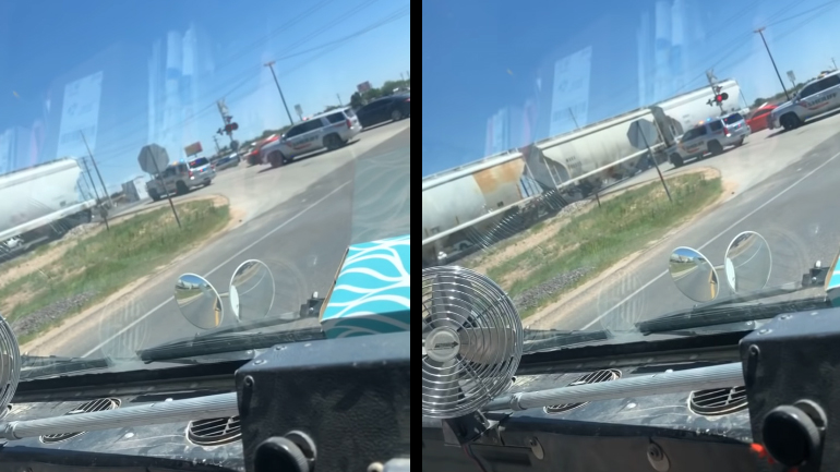 Τρένο χτυπάει περιπολικό