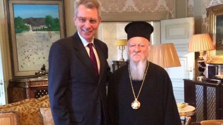 Δηλώσεις Αμερικανού πρέσβη μετά τη συνάντησή του με τον Οικουμενικό Πατριάρχη