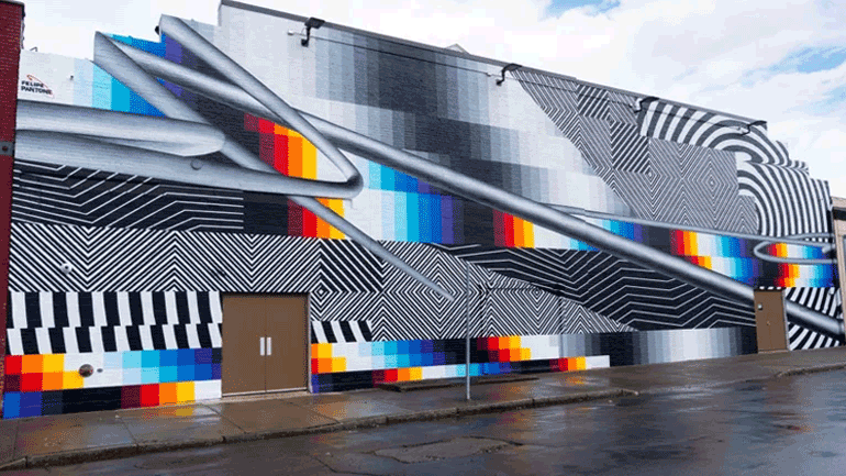 Μια φουτουριστική τοιχογραφία στη Νέα Υόρκη από τον Φελίπε Παντόνε