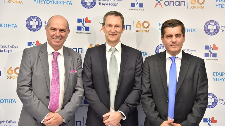 Σπύρος Φώκας Α’ Αντιπρόεδρος ΟΠΑΠ, Ντάμιαν Κόουπ Διευθύνων Σύμβουλος ΟΠΑΠ, Οδυσσέας Χριστοφόρου Επικεφαλής Εταιρικών και Ρυθμιστικών Υποθέσεων ΟΠΑΠ