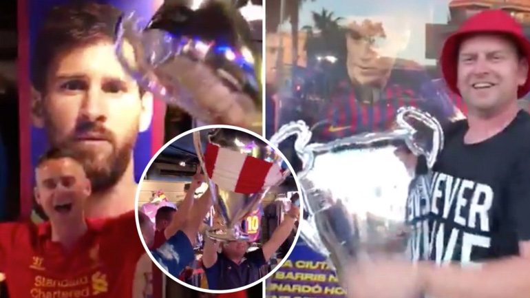 Οπαδοί της Λίβερπουλ πανηγύρισαν μέσα σε μπουτίκ της Μπαρτσελόνα!