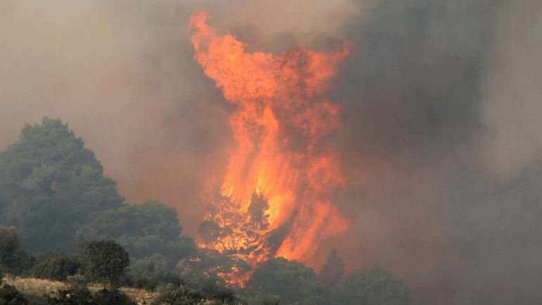 Σε εξέλιξη πυρκαγιά σε δασική έκταση στο Καλαμίτσι Χαλκιδικής