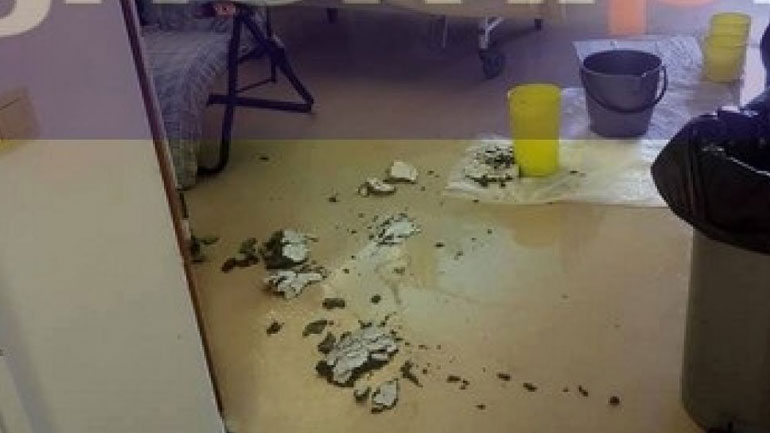 Πάτρα: Κατέρρευσε τμήμα της ψευδοροφής στο νοσοκομείο του Ρίου