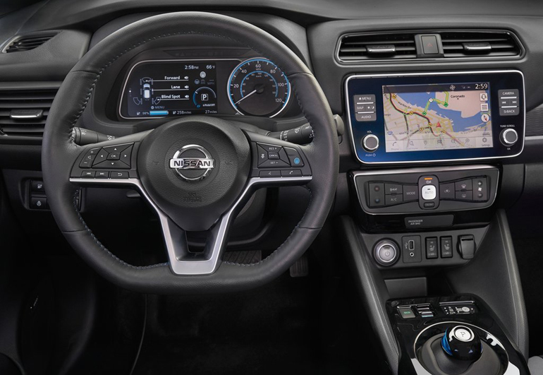 Το εσωτερικό του Nissan Leaf