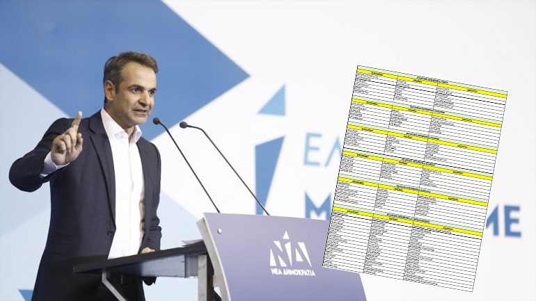 Όλοι οι υποψήφιοι της ΝΔ για τις εκλογές Όλοι οι υποψήφιοι της ΝΔ για τις εκλογές