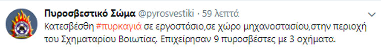 H ανακοίνωση της Πυροσβεστικής για την πυρκαγιά