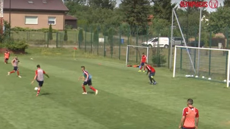 Η πρώτη προπόνηση του Ολυμπιακού στην Πολωνία