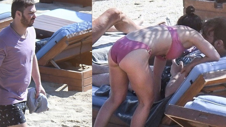 Γιώργος Σαμπάνης: Τρυφερά τετ α τετ δίπλα στο κύμα με μελαχρινή καλλονή!