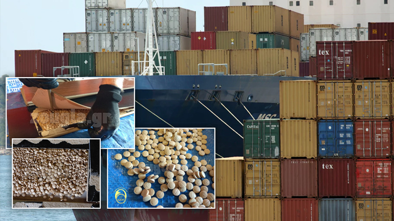 Θηριώδης “σοδειά” χαπιών Captagon στον Πειραιά