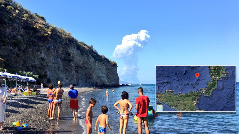 Εξερράγη το ηφαίστειο Στρόμπολι Εξερράγη το ηφαίστειο Στρόμπολι