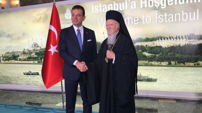 Συνάντηση του Εκρέμ Ιμάμογλου με τον Πατριάρχη Βαρθολομαίο