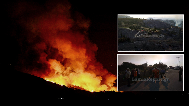 Εικόνες καταστροφής από τη φωτιά στην Εύβοια
