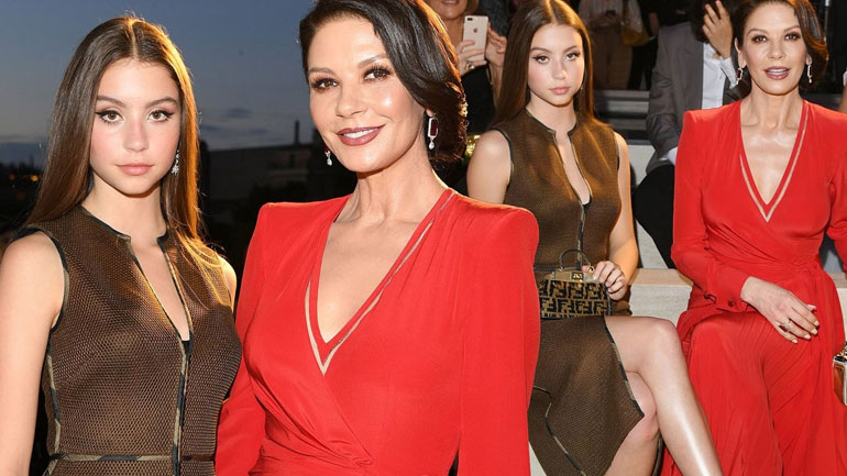 Catherine Zeta – Jones: Λαμπερή εμφάνιση στο fashion show της Fendi με την 16χρονη κόρη της
