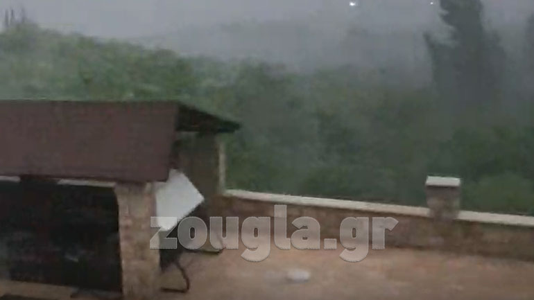 Σφοδρή καταιγίδα έπληξε την Έδεσσα