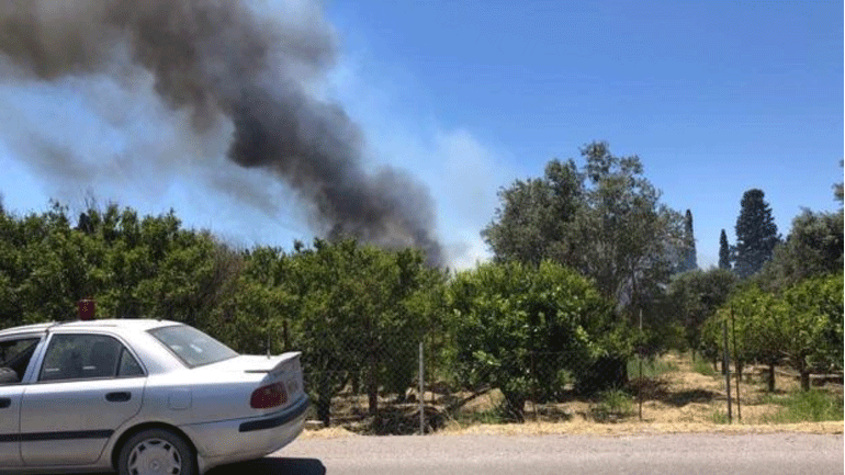 Πυρκαγιά σε αγροτική περιοχή στη Ρόδο