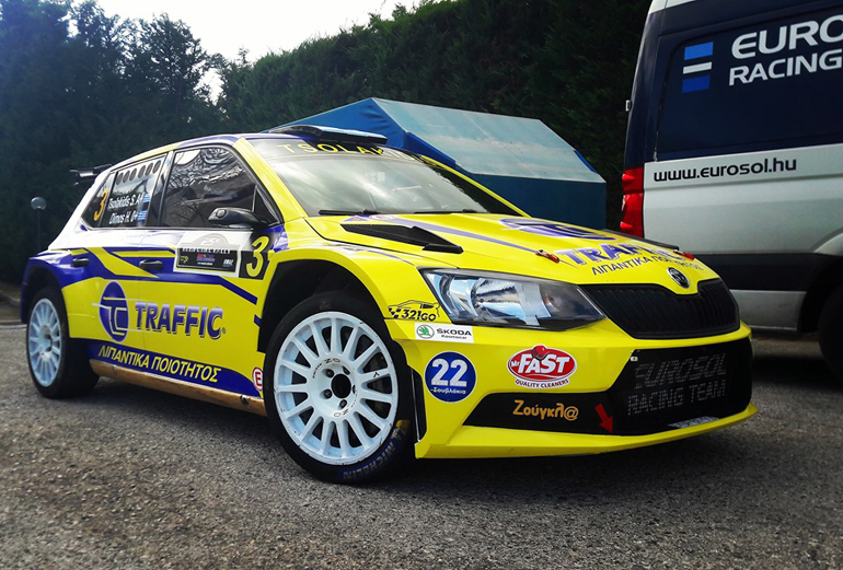 Η Skoda Fabia R5 με την οποία έτρεξε το πλήρωμα από τη Θεσσαλονίκη, Τσολακίδης - Δήμου