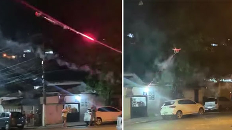 Έβαλε τέλος σε γλέντι με ένα drone «οπλισμένο» από πυροτεχνήματα