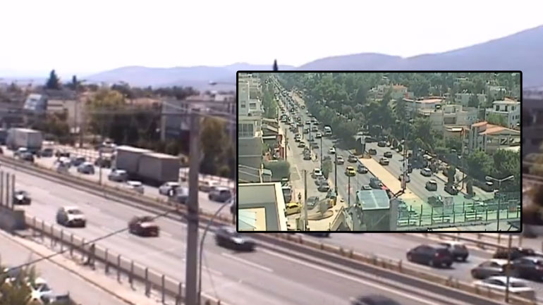 Αυξημένη κίνηση σε κεντρικούς οδικούς άξονες της Αττικής – Live εικόνα από Εθνική Οδό και Λεωφ. Κηφισίας