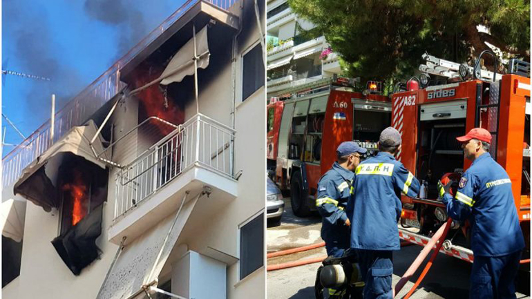 Στις φλόγες διαμέρισμα στον Άλιμο – Εκκενώθηκε πολυκατοικία