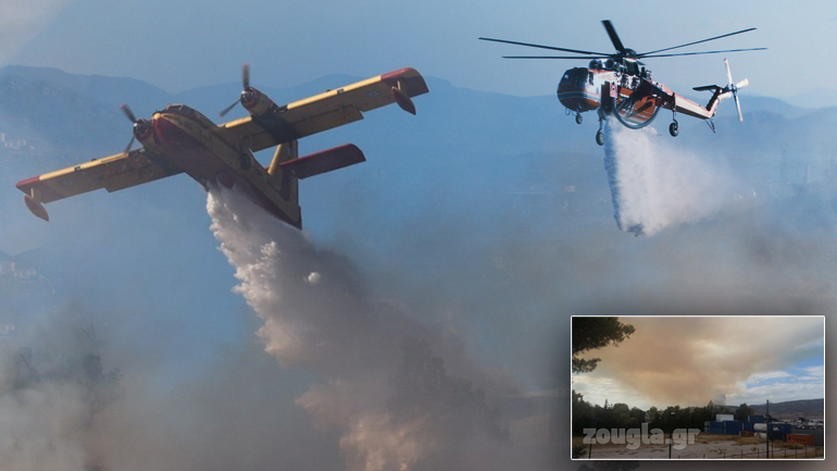 Σε ύφεση η φωτιά στην Τανάγρα