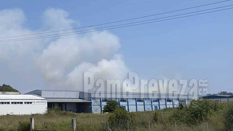 Φωτιά στη βιομηχανική περιοχή στην Πρέβεζα – Ισχυρές πυροσβεστικές δυνάμεις