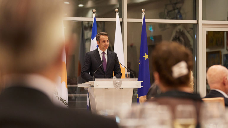 Κ. Μητσοτάκης στο δείπνο του Προέδρου της Κυπριακής Δημοκρατίας: «Προτεραιότητά μας η επίλυση του Κυπριακού»