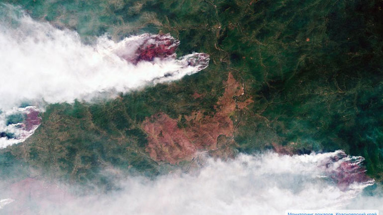 Oι πυρκαγιές στη Σιβηρία από το Διάστημα