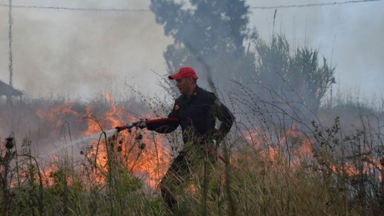 Υπό μερικό έλεγχο η φωτιά στην Αρχαία Κόρινθο