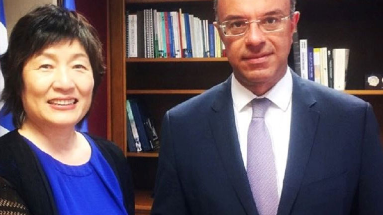 Συνάντηση του Χρ. Σταϊκούρα με τον πρεσβευτή της Κίνας, Zhang Qiyue