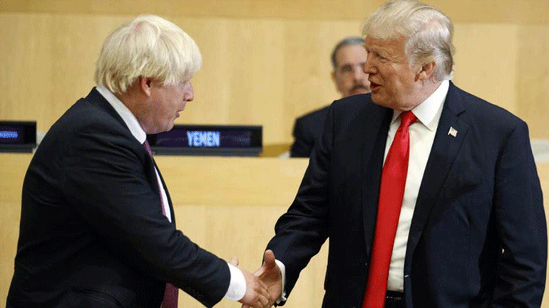 Συζητήσεις Τραμπ – Τζόνσον για προσωρινή εμπορική συμφωνία μετά το Brexit
