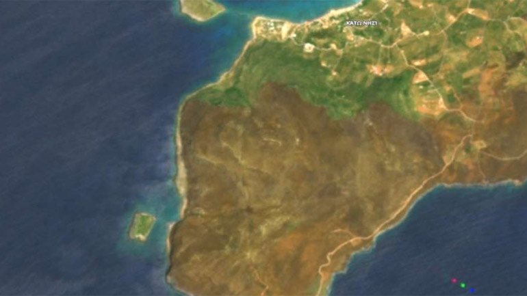 Η καταστροφή στην Ελαφόνησο από το διάστημα