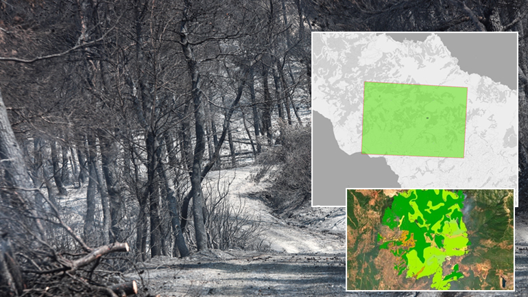 Η καταστροφή στην Εύβοια από δορυφόρο