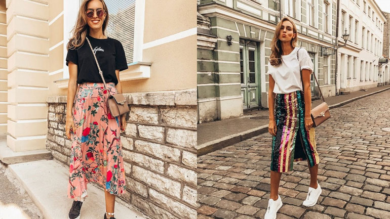 Πώς να φορέσετε τα αγαπημένα σας sneakers με φούστα