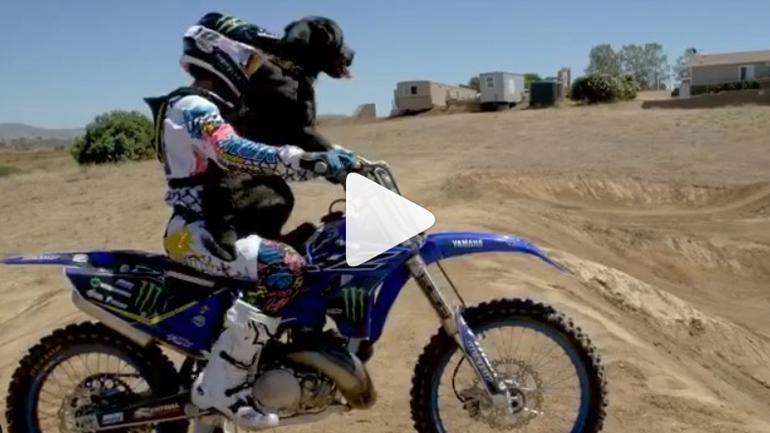 Ο σκύλος που γουστάρει να καβαλάει motocross μηχανές