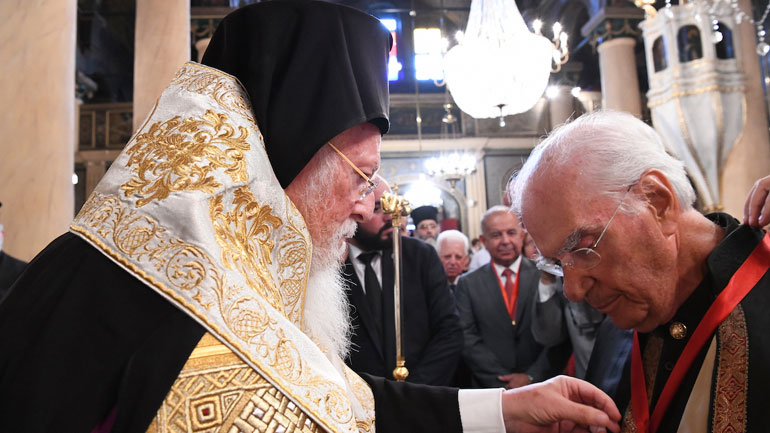 O Οικουμενικός Πατριάρχης τίμησε τον ομότιμο καθηγητή Χρήστο Γιανναρά