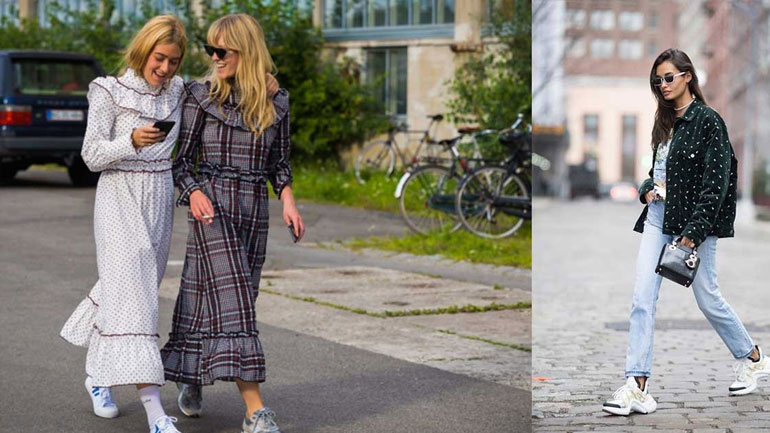 Πώς να φορέσετε φόρεμα και sneakers αυτό το φθινόπωρο