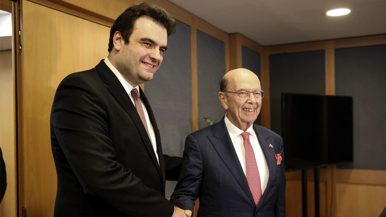 Συνάντηση Πιερρακάκη με τον υπουργό Εμπορίου των ΗΠΑ