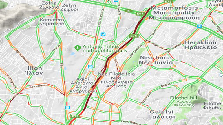 Auξημένη κίνηση στην Εθνική Οδό Αθηνών – Λαμίας στο ρεύμα καθόδου