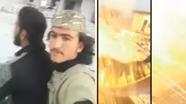 Δύο τζιχαντιστές βιντεοσκόπησαν τη στιγμή που ανατινάζονται από συριακή οβίδα